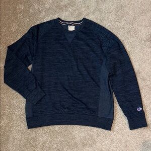 CHAMPION Vintage 90s Crew Neck Sweatshirt Blue Cotton Polyester - XL